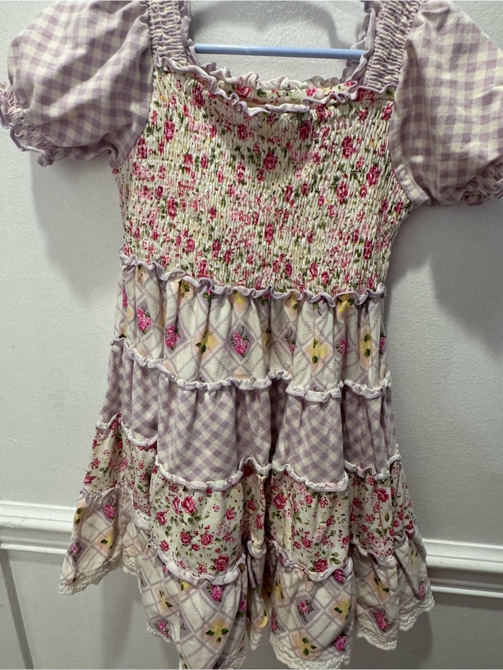 Matilda Jane Lavender Floral Patchwork Smocked Top Dress